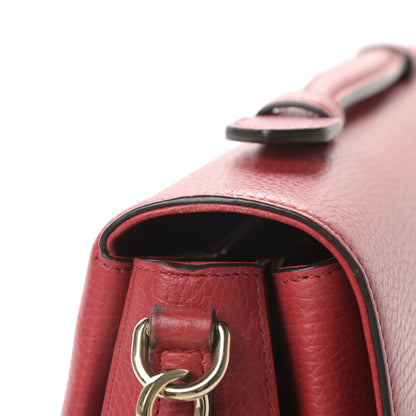 Gucci Dollar Calfskin Medium Interlocking G Top Handle Shoulder Bag Red 14 of 15