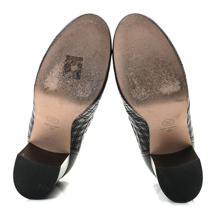 Chanel Lambskin Quilted Pearl CC Cap Toe Short Boots 39 Black 6 of 9