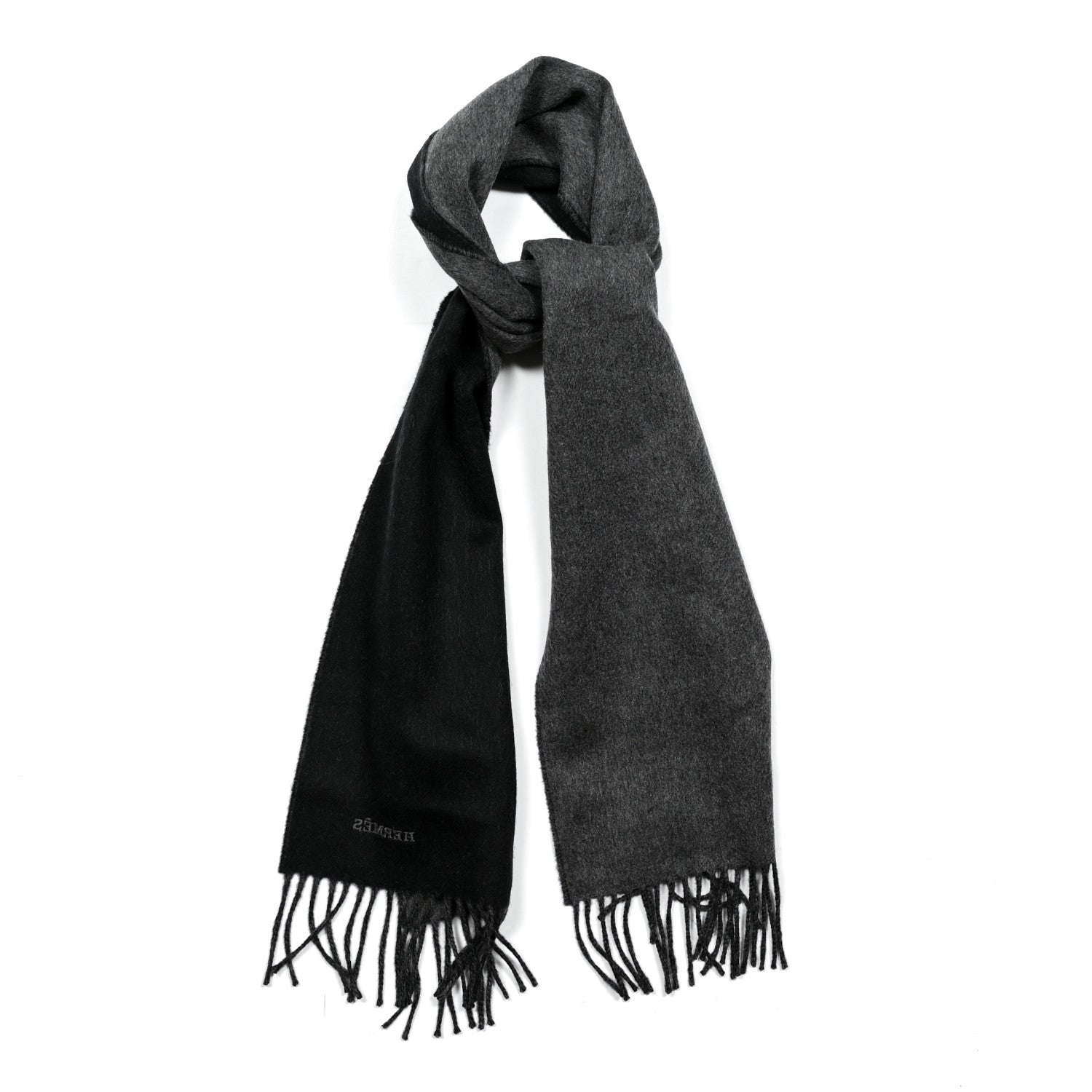 Hermes Cashmere Lucky Muffler Flanelle Black 1 of 3