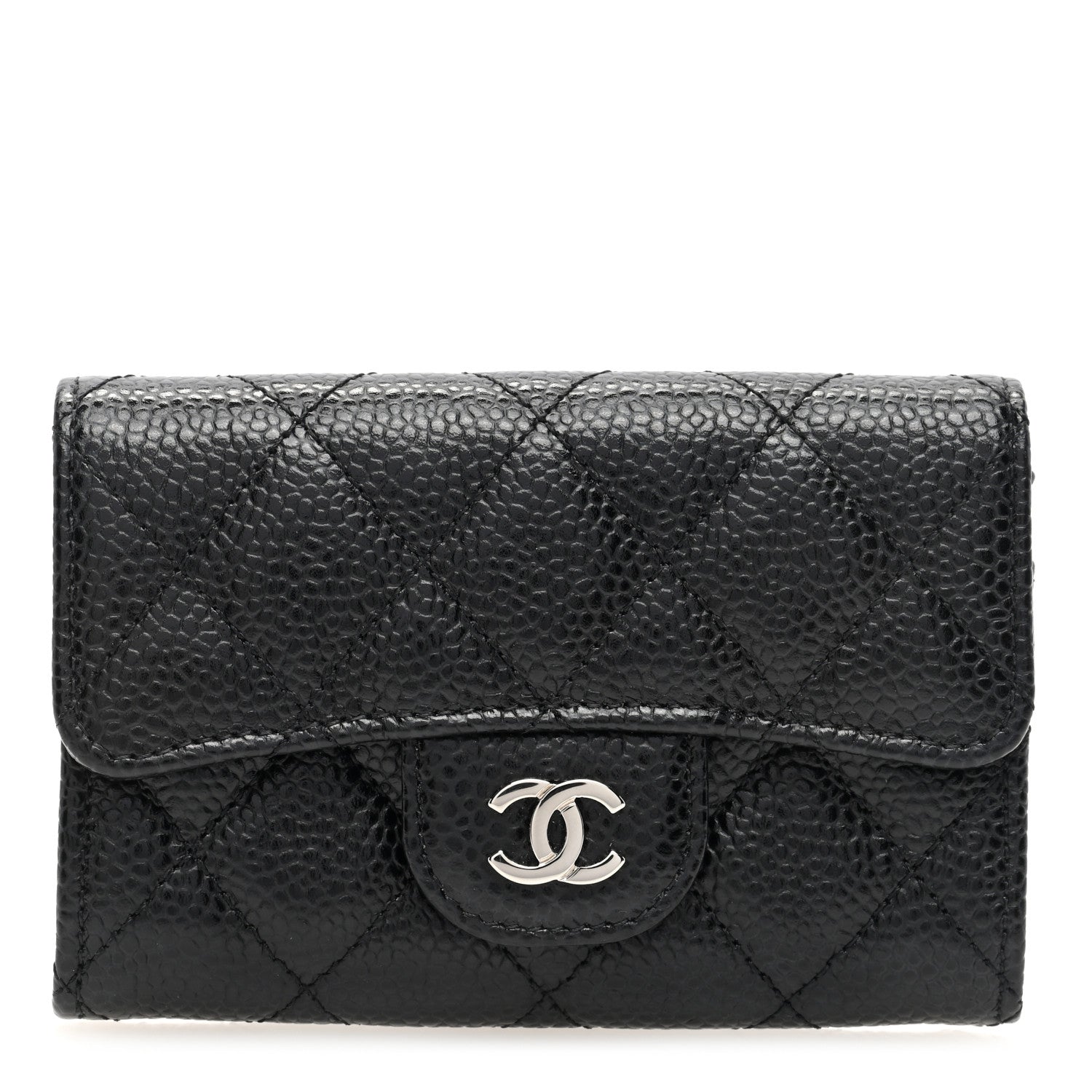 Chanel Caviar Quilted Flap Card Holder Wallet Black 1 of 7