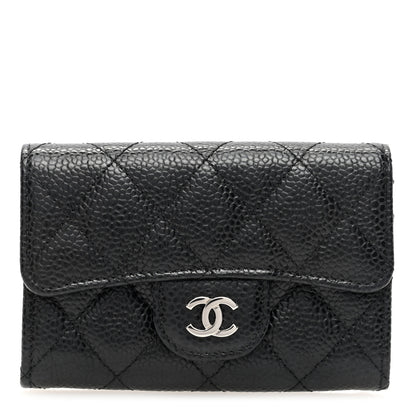 Chanel Caviar Quilted Flap Card Holder Wallet Black 1 of 7