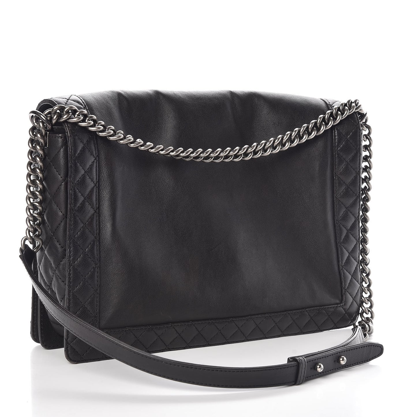 Calfskin Large Boy Reverso Flap Black