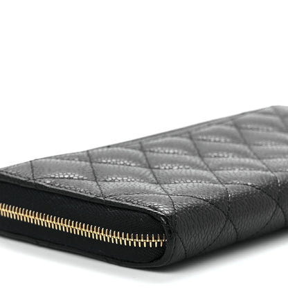Chanel Caviar Quilted Large Gusset Zip Around Wallet Black 10 of 12