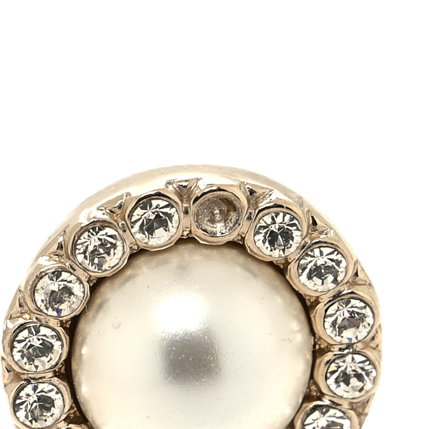 Chanel Crystal Pearl Bow-tiful CC Drop Earrings Gold 5 of 5