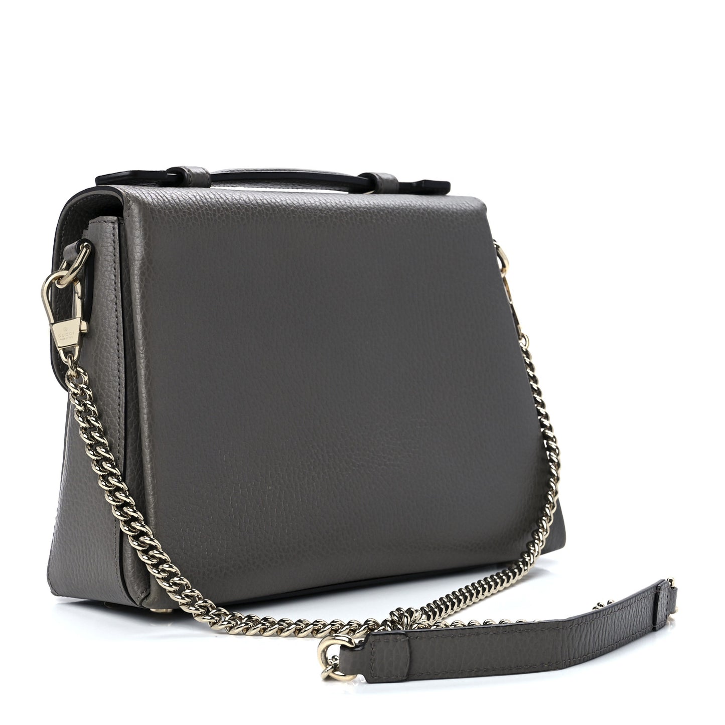 Dollar Calfskin Interlocking G Top Handle Shoulder Bag Loess