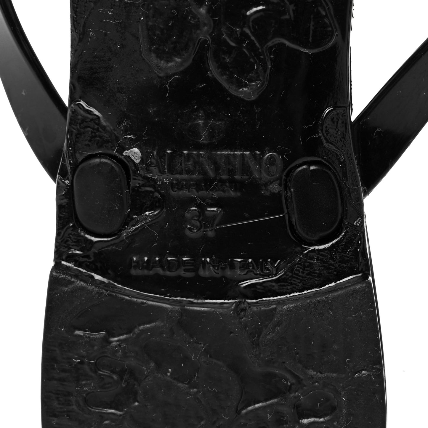 PVC Jelly Rockstud Bow Thong Sandals 37 Black