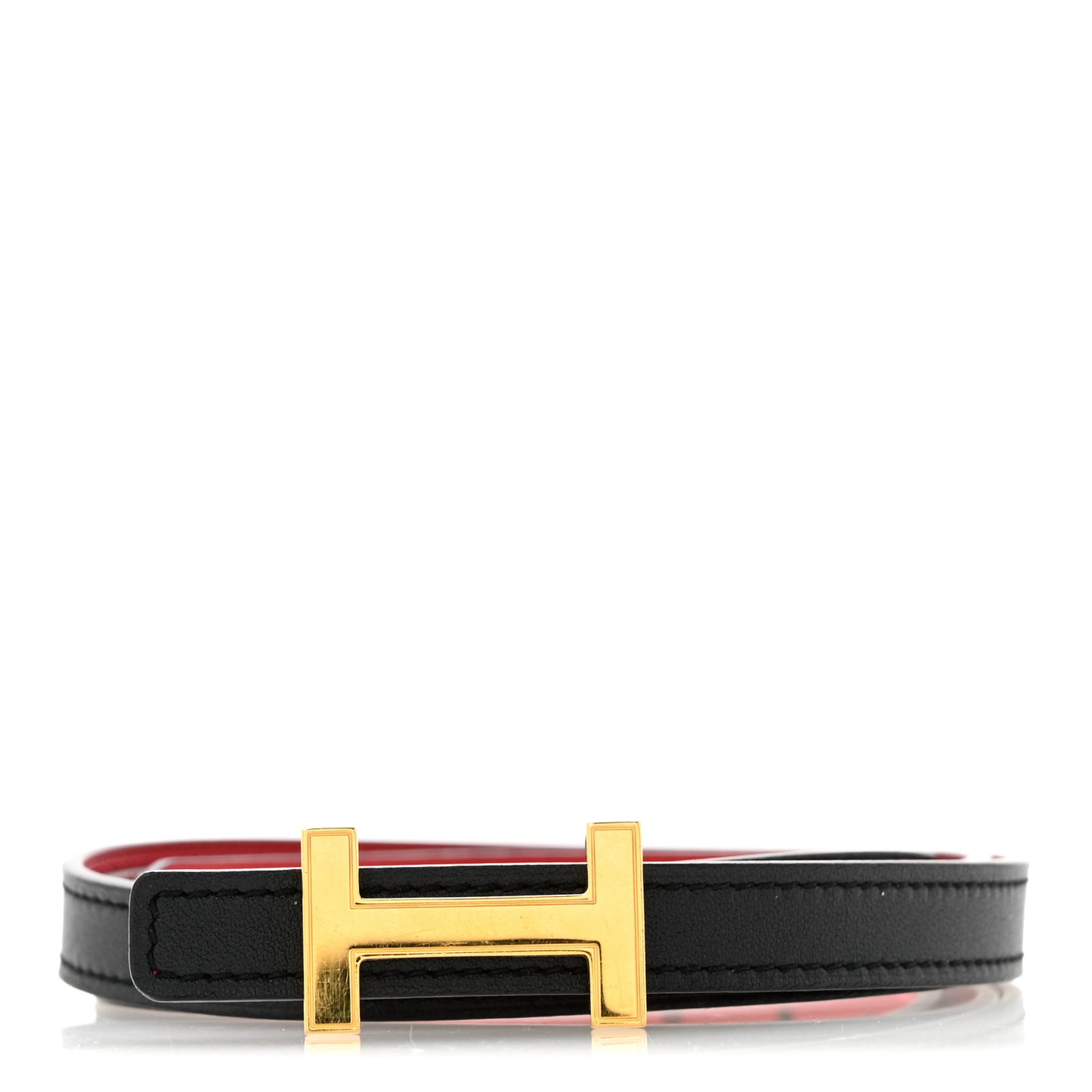 Swift Epsom 13mm Quizz H Belt 80 Black Rouge Casaque