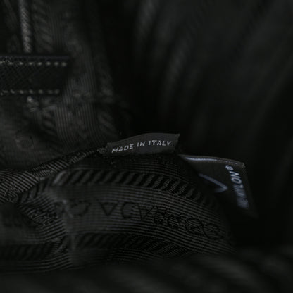 Prada Re-Nylon Vela Saffiano Pocket Double Zip Messenger Bag Black 7 of 10