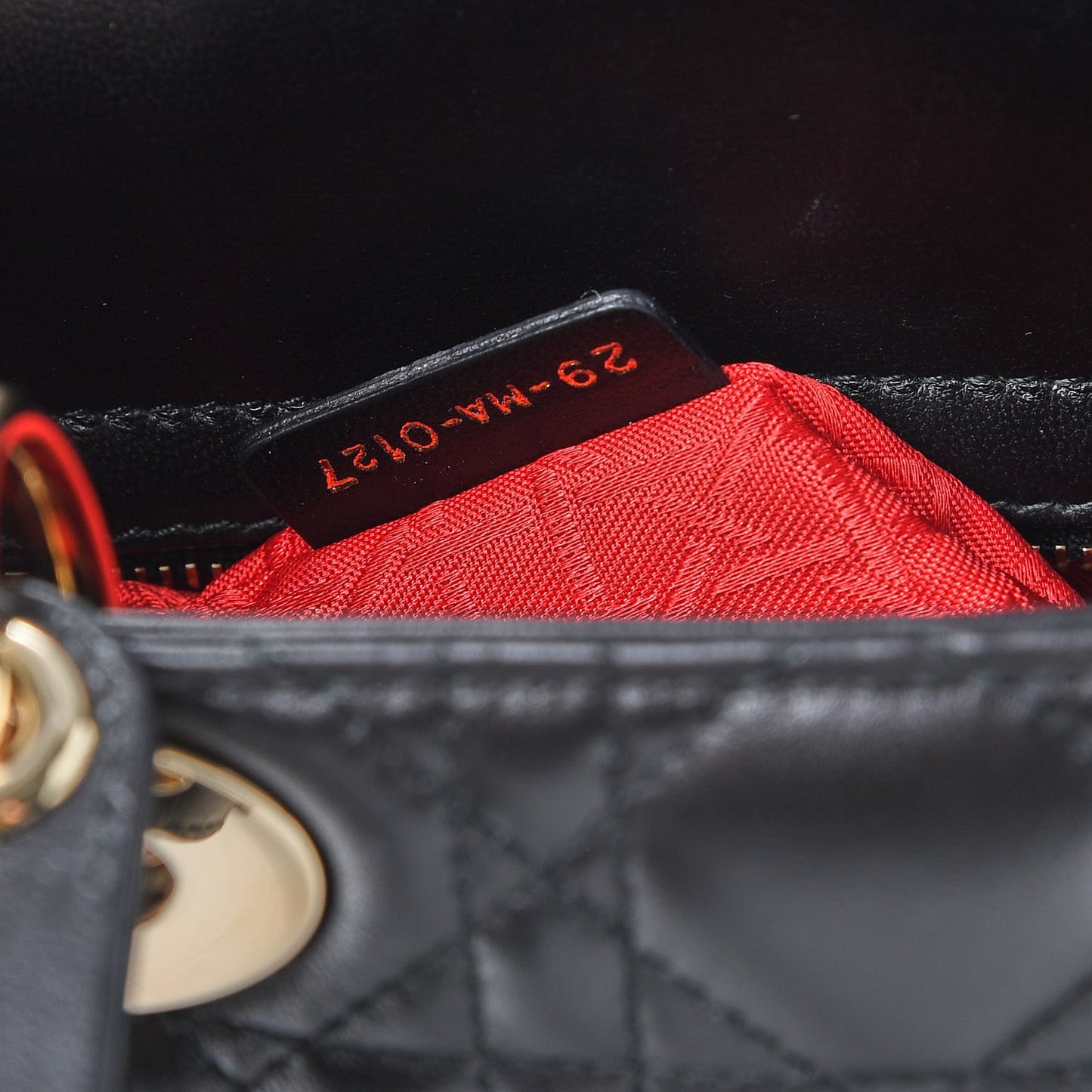 Lambskin Cannage Small Lucky Badges My Lady Dior Black
