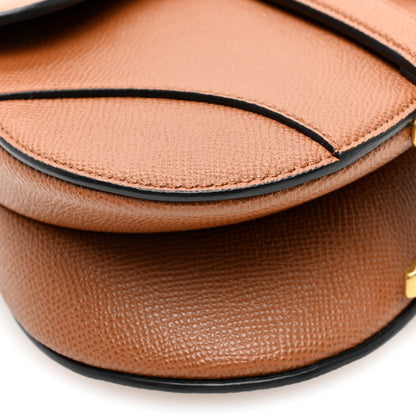 Christian Dior Grained Calfskin Mini Saddle Bag With Strap Camello 9 of 10
