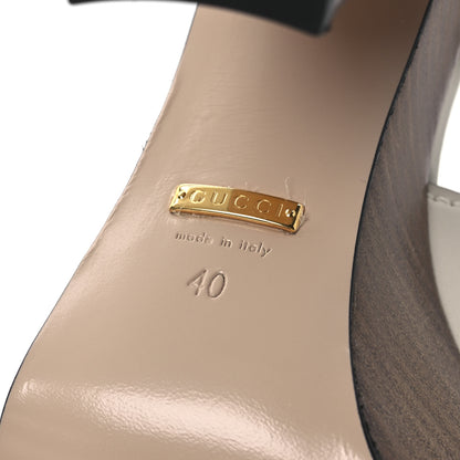 Gucci Cosmos Softy Calfskin Wooden Interlocking G Cut-Out 30/120mm Platform Sandals 40 Mystic White 8 of 12