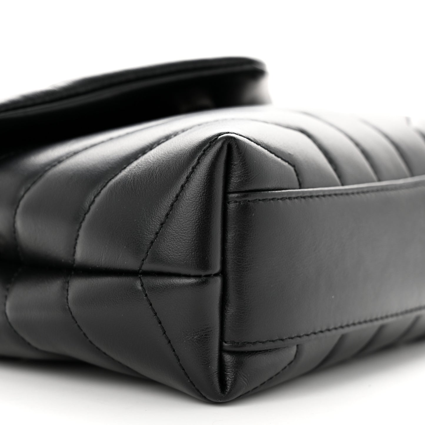 Calfskin Y Quilted Monogram Toy Loulou Crossbody Bag Black