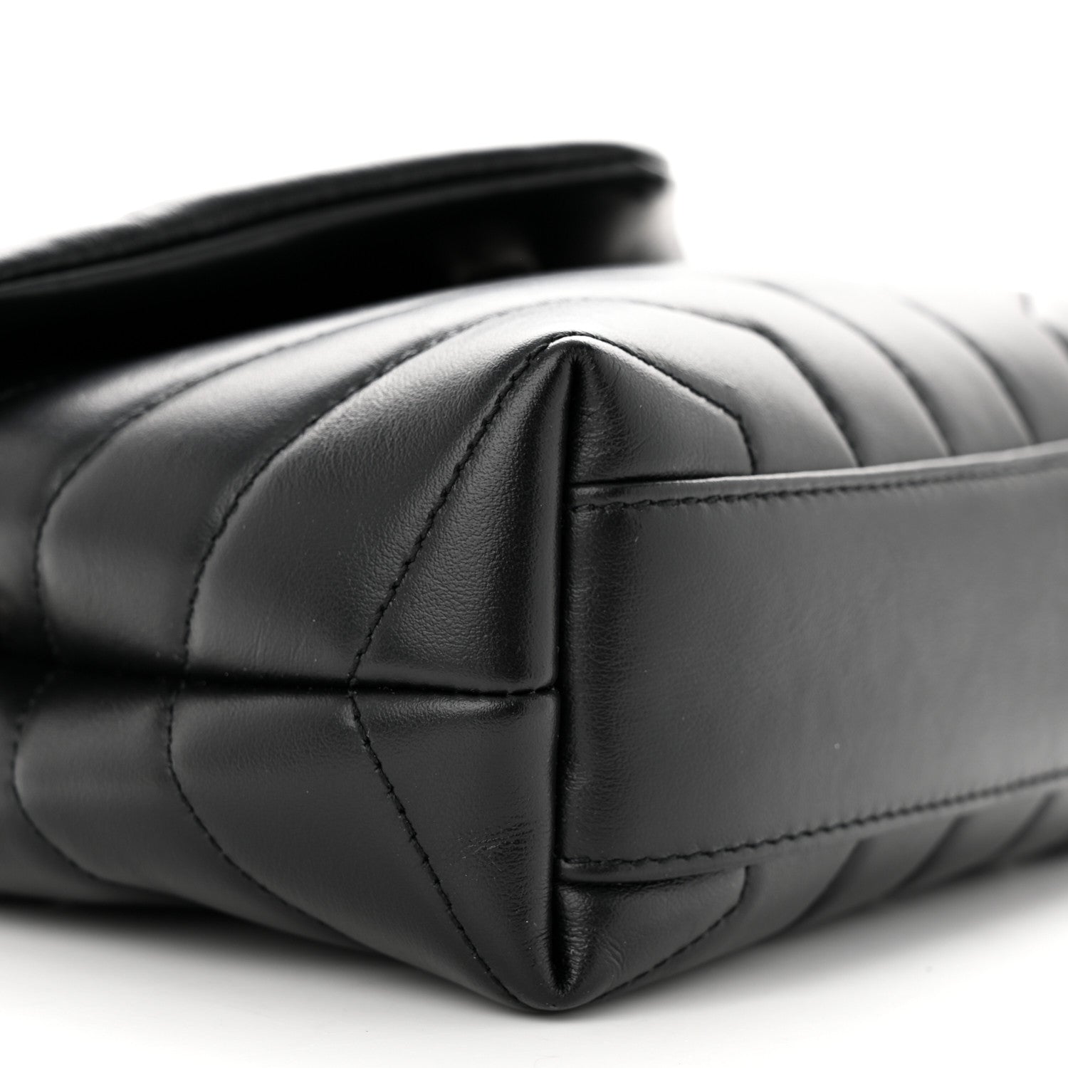 Saint Laurent Calfskin Y Quilted Monogram Toy Loulou Crossbody Bag Black 9 of 13