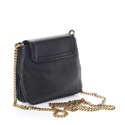 Gucci Pebbled Calfskin Small 1973 Chain Shoulder Bag Black 3 of 8