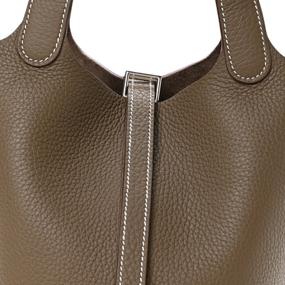 Hermes Taurillon Clemence Picotin Lock 18 PM Etoupe 8 of 13