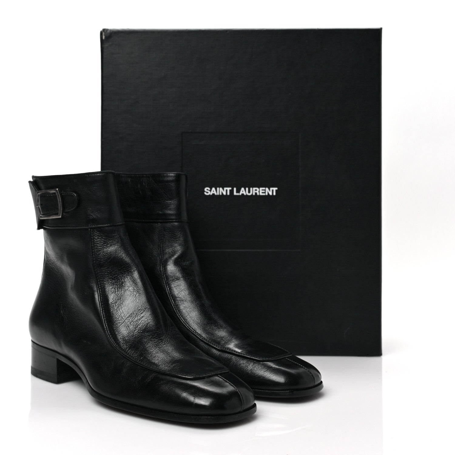 Saint Laurent Calfskin Miles 30 Ankle Boots 41 Black 10 of 10