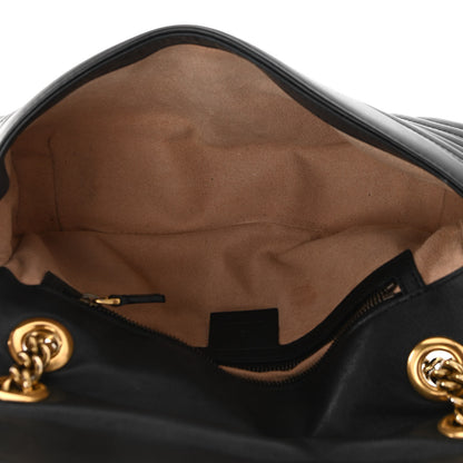 Gucci Calfskin Matelasse Small GG Marmont Shoulder Bag Black 5 of 11