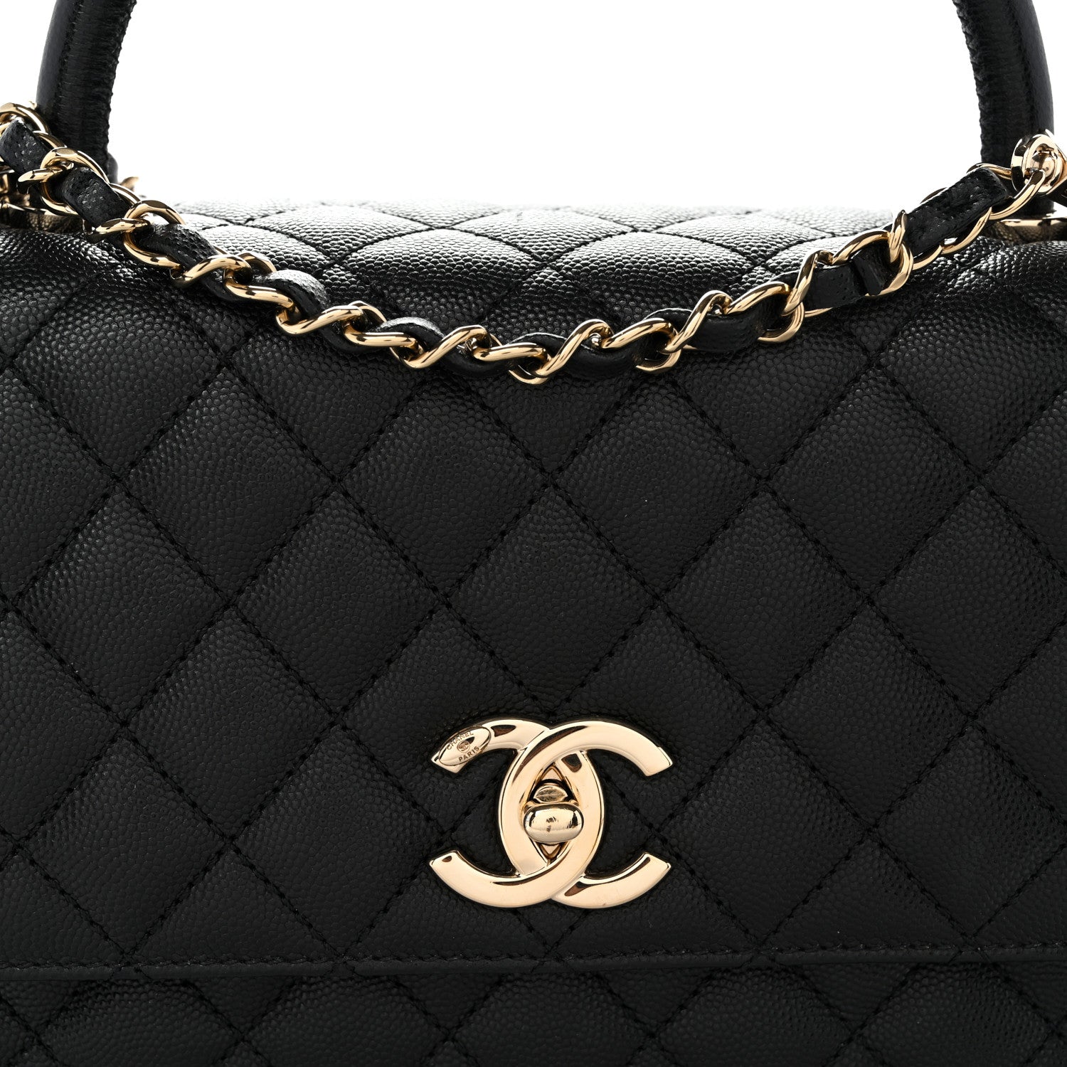 Chanel Caviar Quilted Small Coco Handle Flap Black 8 of 10