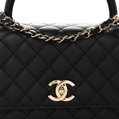 Chanel Caviar Quilted Small Coco Handle Flap Black 8 of 10