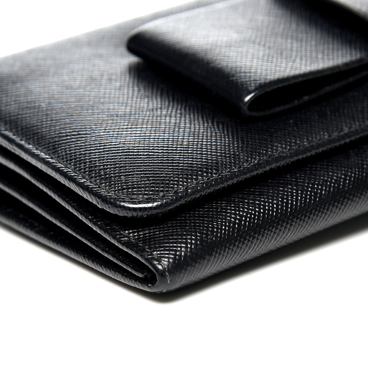 Saffiano Bow Continental Wallet Nero Black