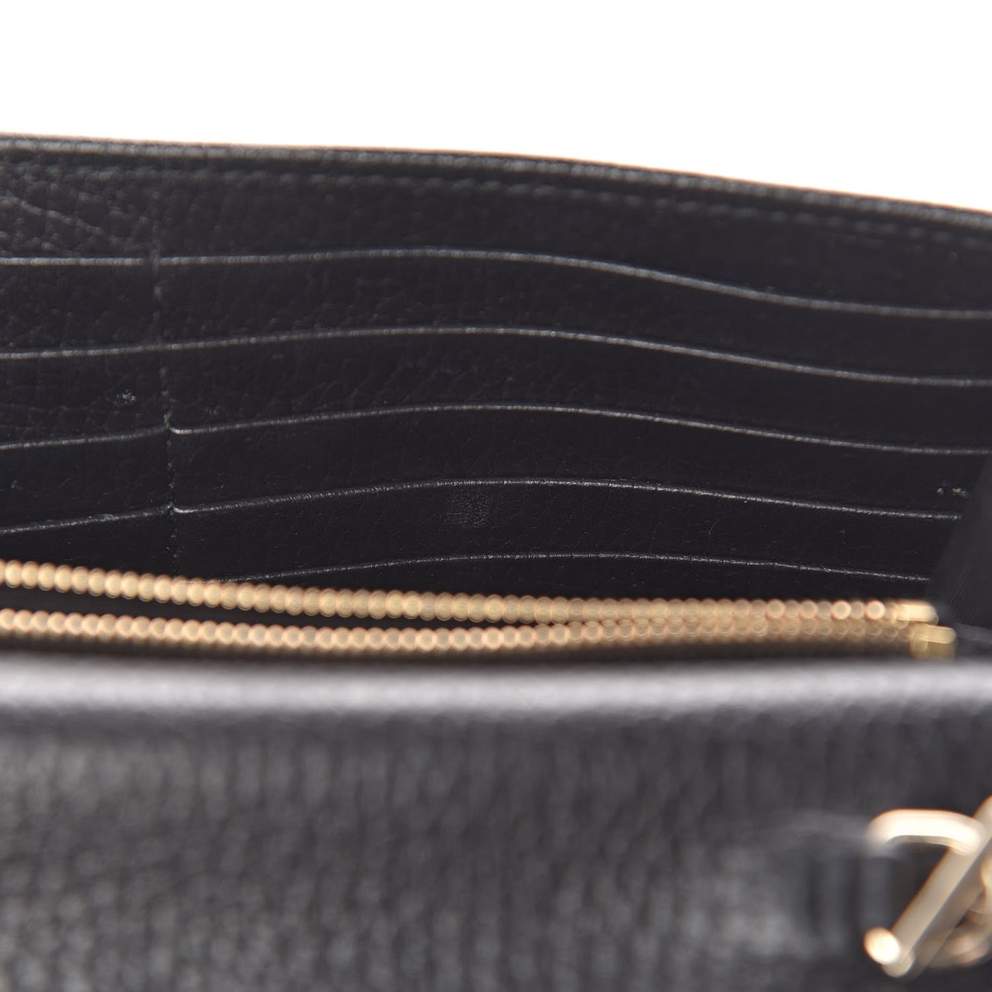 Dollar Calfskin Interlocking G Chain Wallet Black