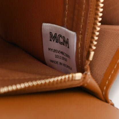 MCM Visetos Large Trifold Flap Wallet Cognac 7 of 8