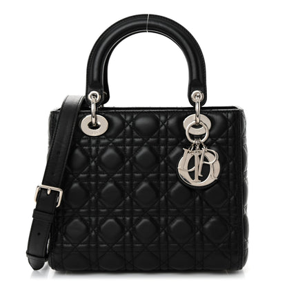 Christian Dior Lambskin Cannage Medium Lady Dior Black 1 of 9