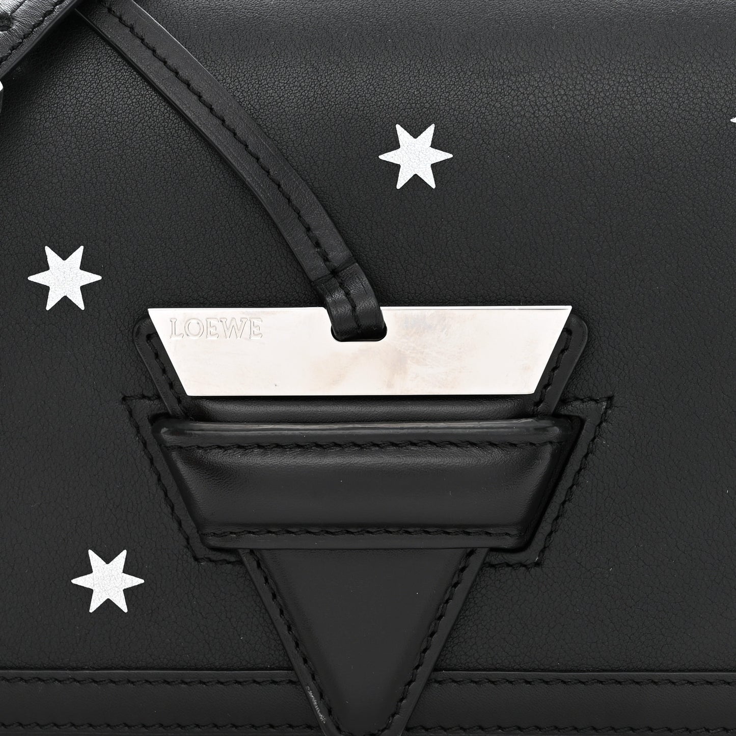 Calfskin Stars Medium Barcelona Shoulder Bag Black
