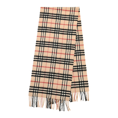Burberry Cashmere Giant Heritage Check Fringe Scarf Camel 2 of 4