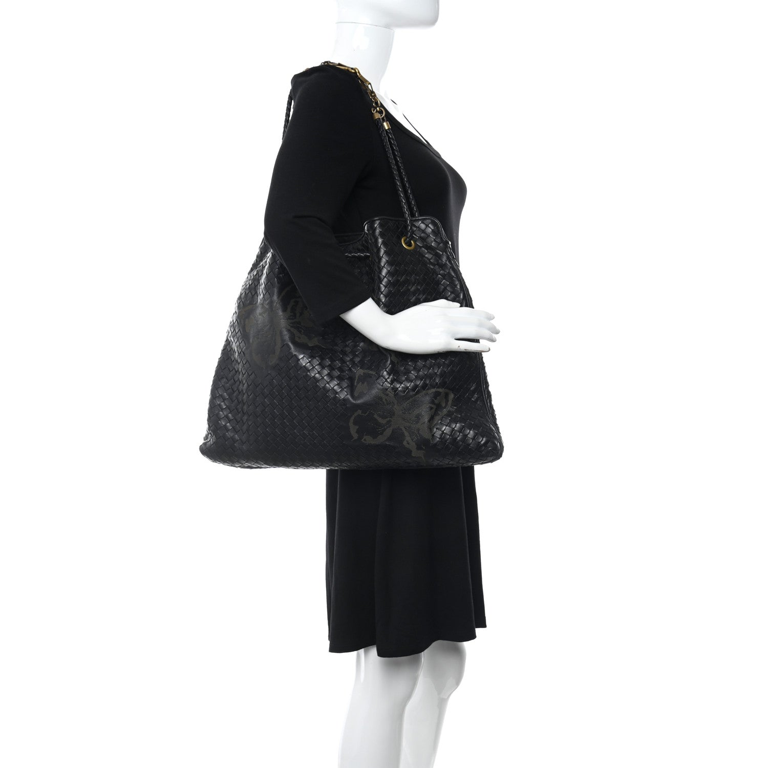 Bottega Veneta Nappa Intrecciato Butterfly Shoulder Bag Black 2 of 11