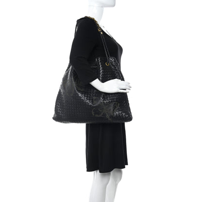 Bottega Veneta Nappa Intrecciato Butterfly Shoulder Bag Black 2 of 11