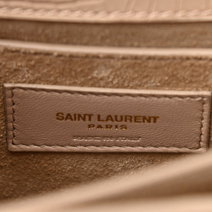 Saint Laurent Calfskin Crocodile Embossed Medium Monogram Sunset Dark Beige 6 of 11