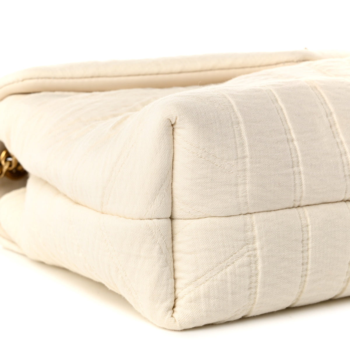 Cotton Gauze Y Quilted Monogram Small Loulou Chain Satchel Vanilla Ice