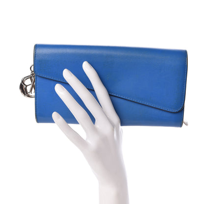 Christian Dior Smooth Calfskin Diorissimo Long Wallet Blue 2 of 9