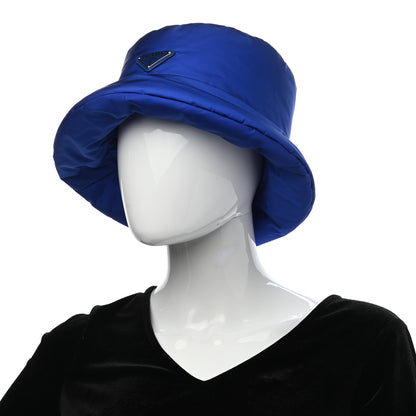 Prada Re-Nylon Metal Triangle Logo Padded Mens Bucket Hat XL Azzurro 2 of 8