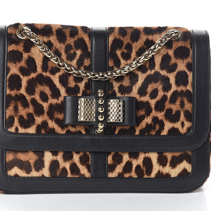 Christian Louboutin Pony Hair Leopard Print Sweet Charity Shoulder Bag Black 7 of 10