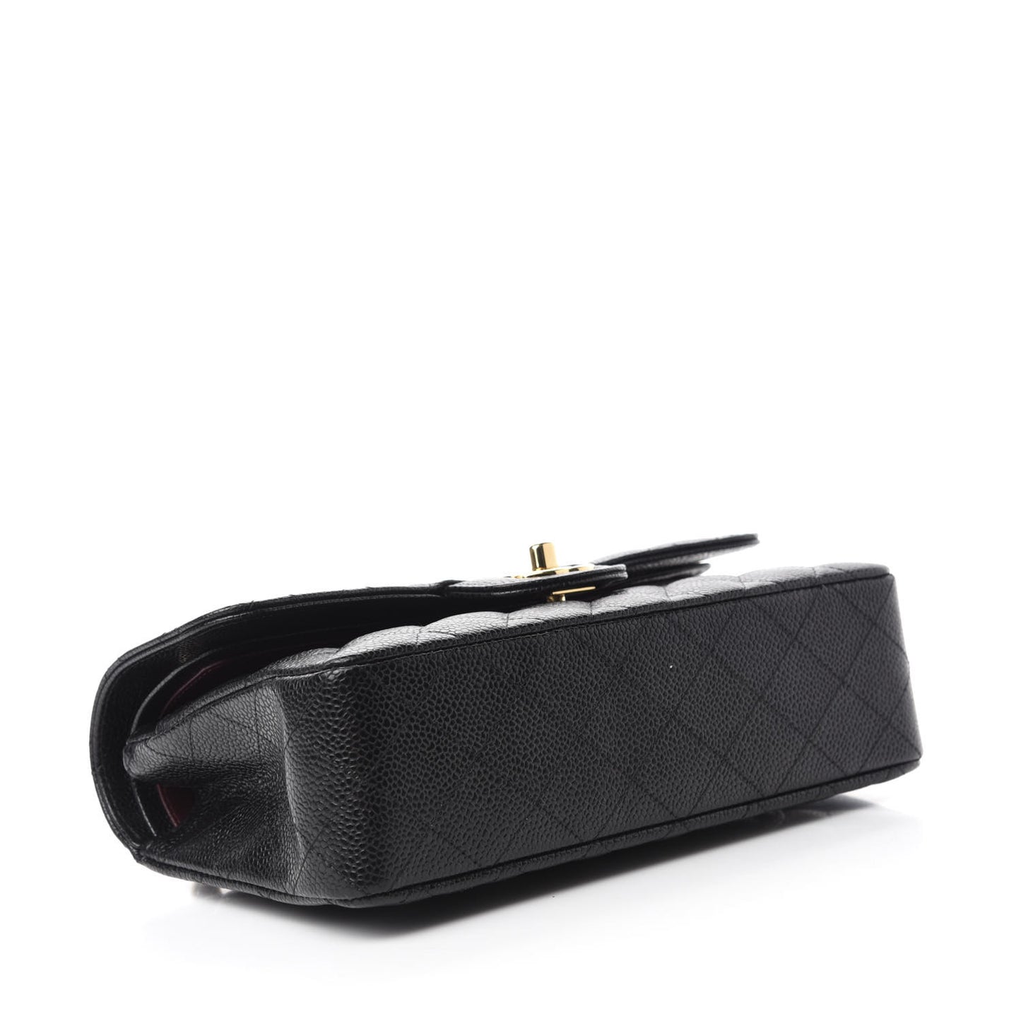 Caviar Quilted Small Double Flap Black