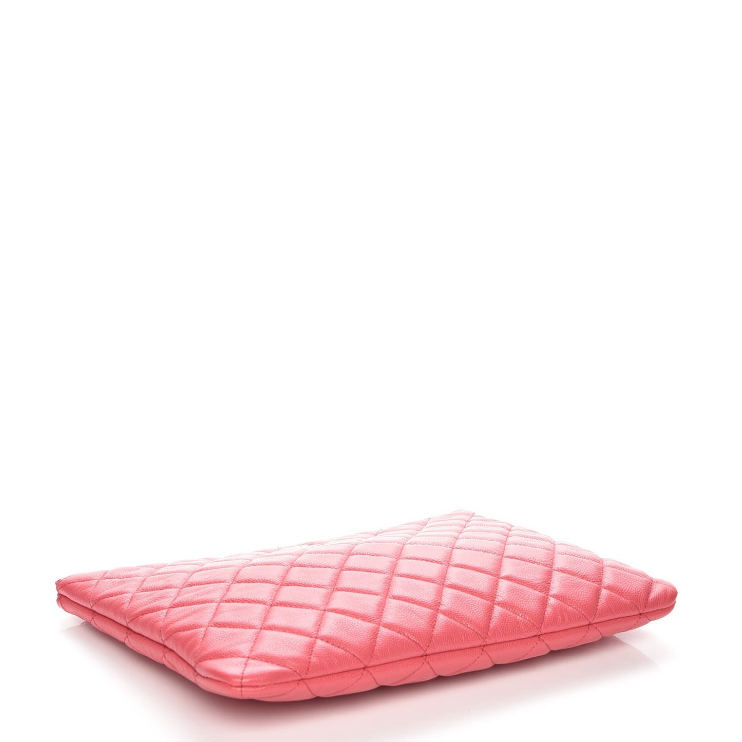 Caviar Quilted Medium Cosmetic Case Dark Pink