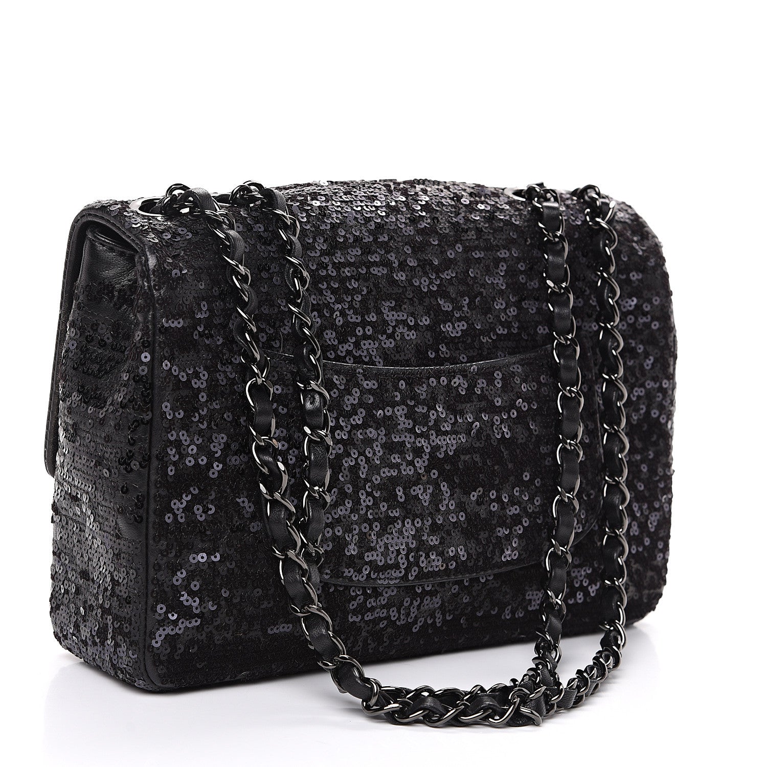 Chanel Sequin Lambskin Medium Moonlight on Water Flap Black 2 of 10