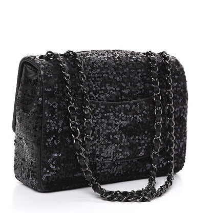Chanel Sequin Lambskin Medium Moonlight on Water Flap Black 2 of 10