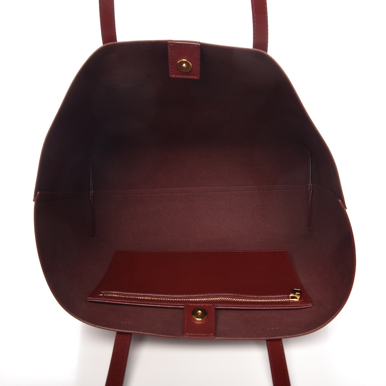 Tom Ford Grained Calfskin Small T Tote Cabernet 5 of 7