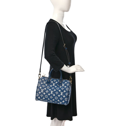 Louis Vuitton Monogram Jacquard Denim Speedy Bandouliere 25 Bleu 2 of 9