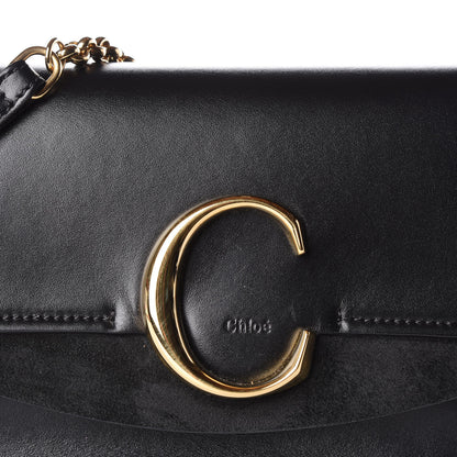 Chloe Calfskin Suede C Clutch With Chain Black 12 of 12