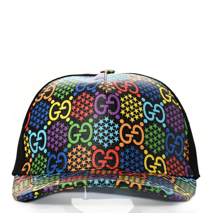 Gucci GG Supreme Monogram Psychedelic Baseball Hat XL 60 Black 3 of 9