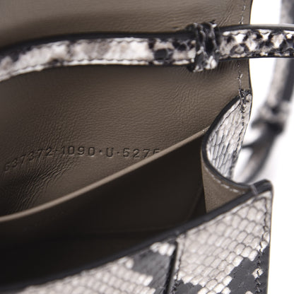 Balenciaga Shiny Calfskin Python Effect Hourglass Top Handle Bag Mini Black White 7 of 10