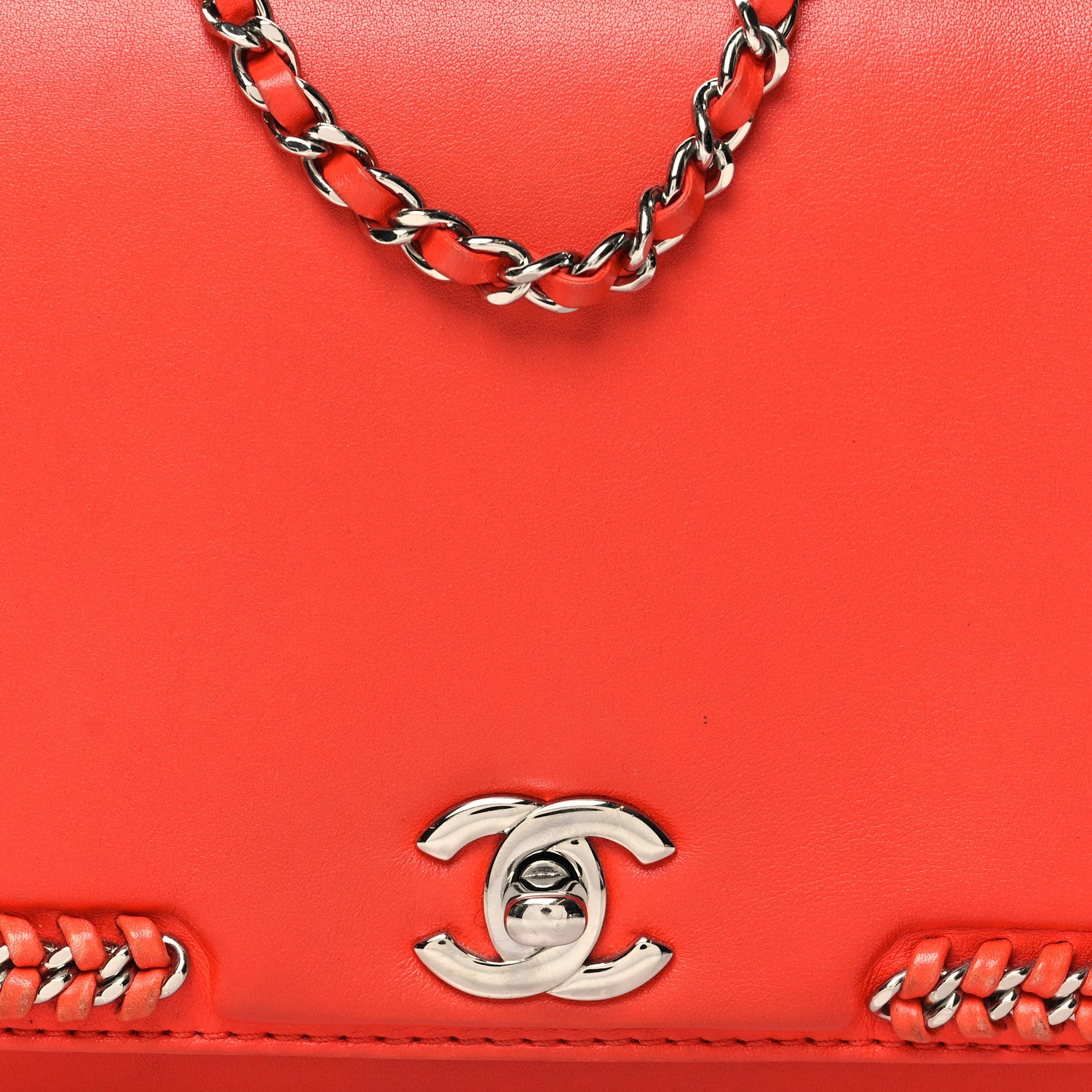 Chanel Calfskin Braided Small Chic Flap Red 9 of 16