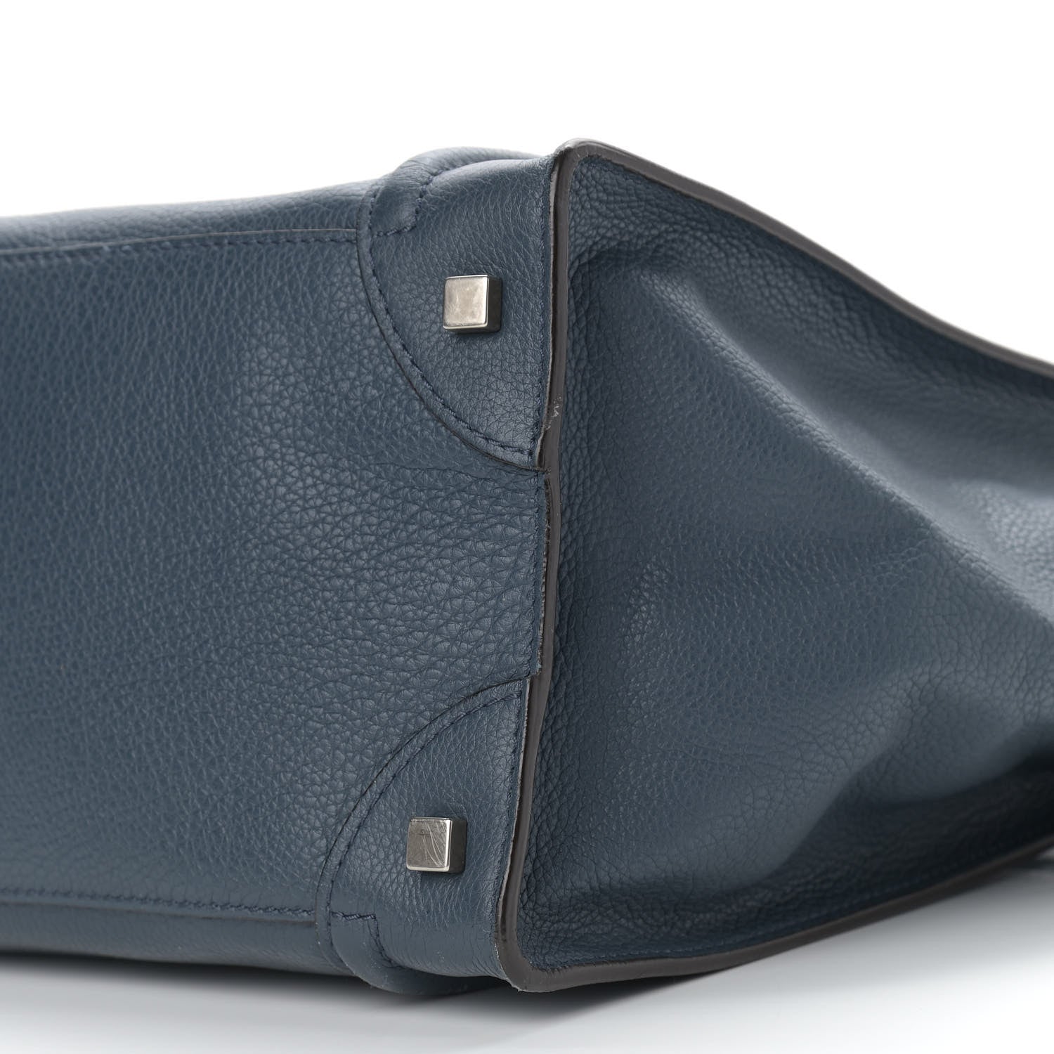 Celine Drummed Calfskin Mini Luggage Blue 9 of 13