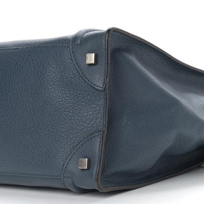 Celine Drummed Calfskin Mini Luggage Blue 9 of 13
