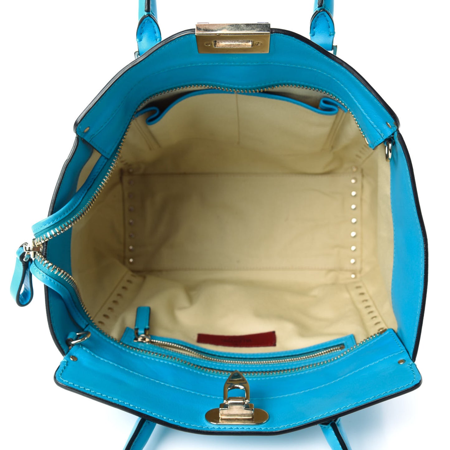 Vitello Rockstud Double Handle Tote Parrot