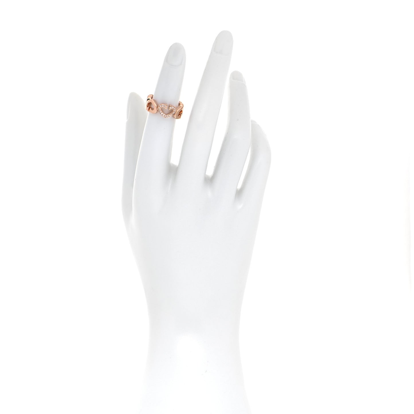 18K Pink Gold Diamond Hearts and Symbols Ring 47 4